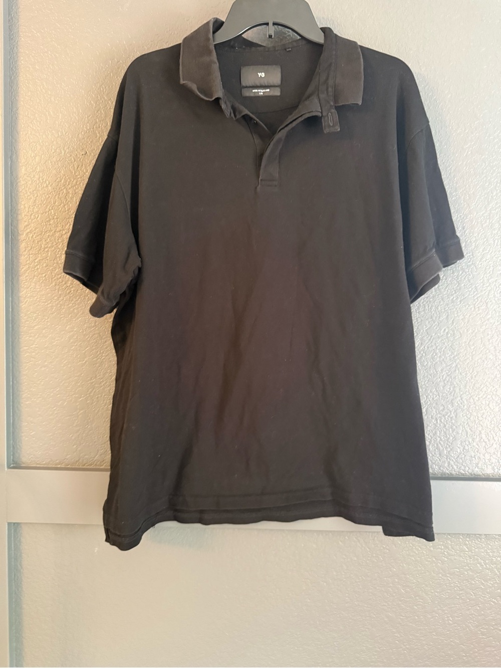 Y-3 • Men's Black Polo with Subtle Logo Large
